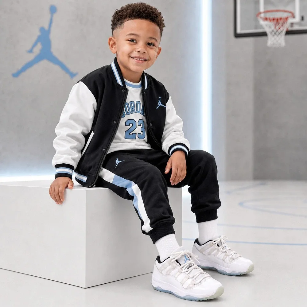 JORDAN Kids Toddler 10C Retro Sneakers White Legend Blue Basketball 505836-117